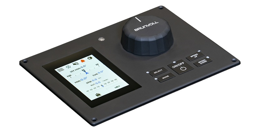 The compact BruCon Auto-Crossing system, here represented by a control panel for the vessel bridge